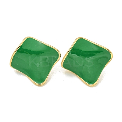 PVD Vacuum Plating 304 Stainless Steel & Enamel Stud Earrings for Women EJEW-G401-02G-04-1