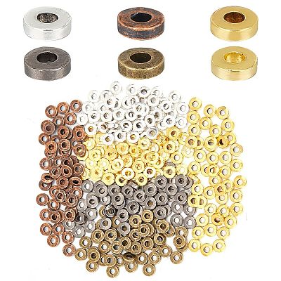 300Pcs 6 Colors Tibetan Style Alloy Spacer Beads TIBEB-GO0001-02-1