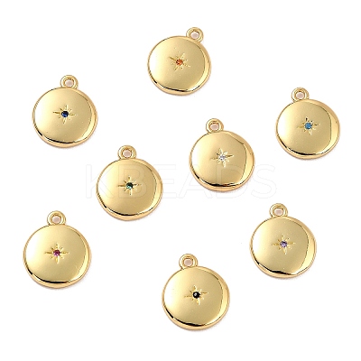 Brass Micro Pave Cubic Zirconia Charms ZIRC-I054-13G-1