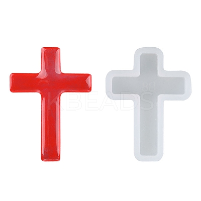 Cross Shape DIY Silicone Molds X-AJEW-P035-04-1