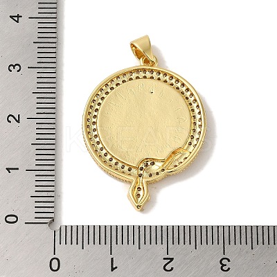 Rack Plating Brass Micro Pave Clear Cubic Zirconia Pendants KK-P267-14A-G-1