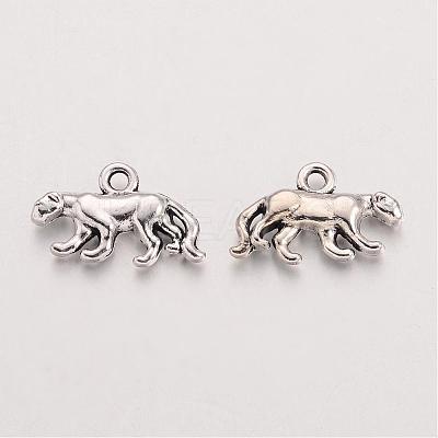 Tibetan Style Alloy Leopard Charms TIBEP-S291-15-RS-1