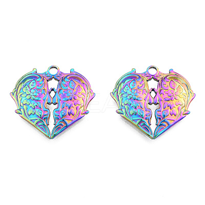 Ion Plating(IP) 201 Stainless Steel Pendants STAS-N098-257M-1