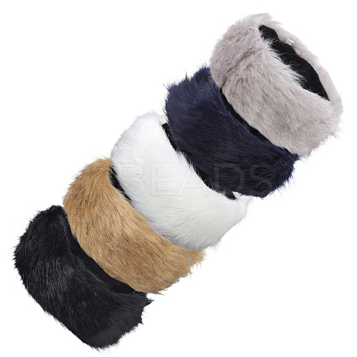 1Pc Faux Fur Fiber Yarn Warmer Headbands COHT-CY0001-01D-1