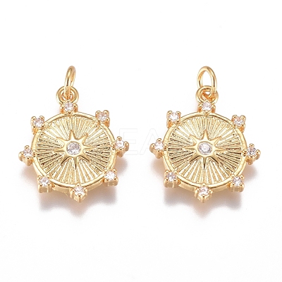 Brass Micro Pave Cubic Zirconia Pendants ZIRC-G168-50G-1