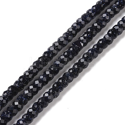 Synthetic Blue Goldstone Beads Strands G-H280-07-1