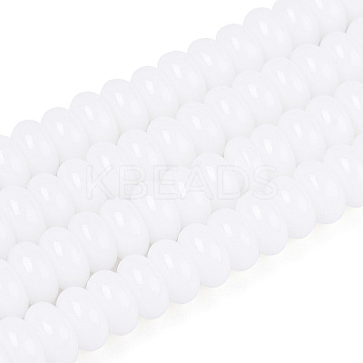 Opaque Spray Painted Glass Beads GLAA-ZX008-6mm-18G-1