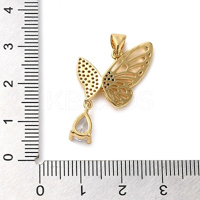 Brass Micro Pave Cubic Pendants KK-M099-08G-1