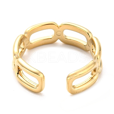 304 Stainless Steel Open Cuff Ring for Women RJEW-C016-06G-1