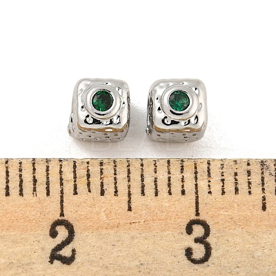 Brass Micro Pave Cubic Zirconia Beads KK-G490-18P-01-1