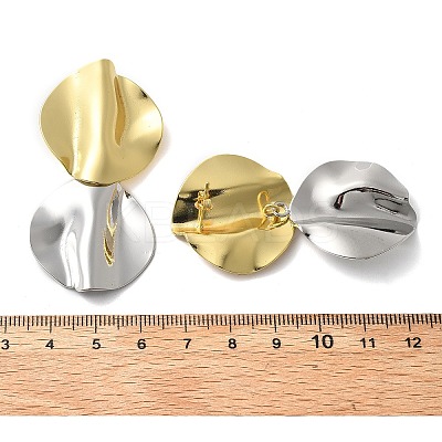 Brass Dangle Stud Earrings EJEW-S262-08GP-1
