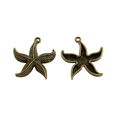 Tibetan Style Alloy Starfish/Sea Stars Pendants LS-TIBEP-Q041-119AB-NR-1