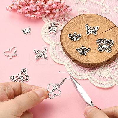 100Pcs 10 Styles Tibetan Style Alloy Pendants TIBEP-CJ0002-87-1