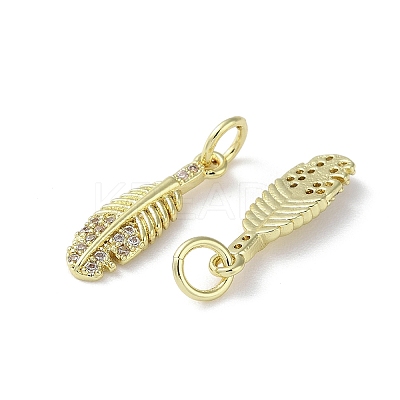 Rack Plating Brass Cubic Zirconia Pendants KK-M272-08G-1