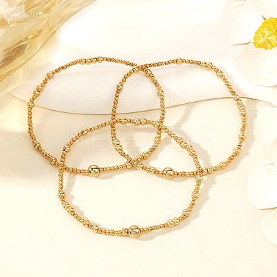 3Pcs CCB Plastic Beads Stretch Bracelets for Women ZW2963-1