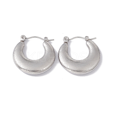 Non-Tarnish 304 Stainless Steel Croissant Hoop Earrings for Women EJEW-G314-06P-1