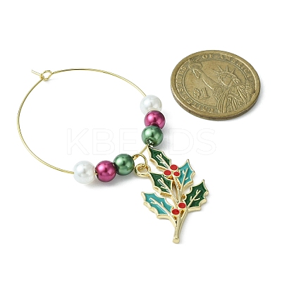 Christmas Theme Plastic Beaded 316 Surgical Stainless Steel Wine Glass Charms AJEW-JO00192-1