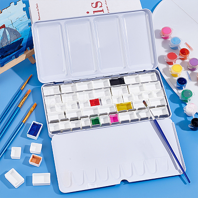 1Pc Iron Empty Watercolor Tin Box Palette Paint Case CON-PH0002-94C-1