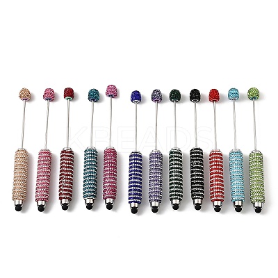 Polymer Clay Pave Rhinestone Touch Screen Stylus AJEW-B108-07-1