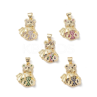 Brass Micro Pave Cubic Zirconia Pendants KK-M240-16-1
