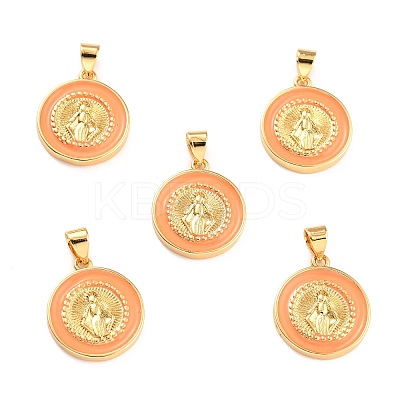 Brass Enamel Pendants KK-P209-03G-07-RS-1