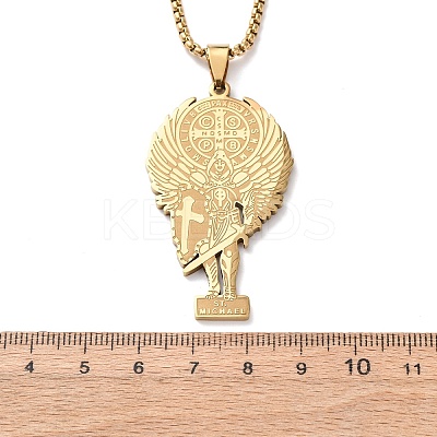 304 Stainless Steel Pendant Necklaces NJEW-B153-02B-G-1