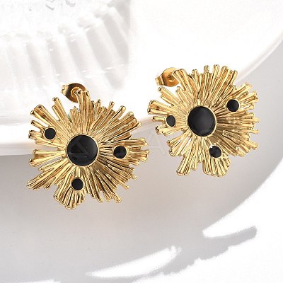 304 Stainless Steel Studs Earrings for Women LS-EJEW-K306-31G-1