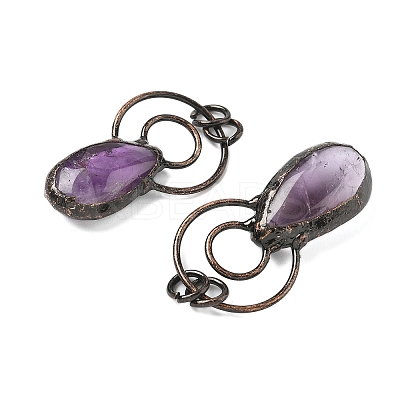 Natural Amethyst Big Pendants G-L623-01R-1