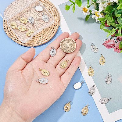 20Pcs 2 Colors Brass Pendants KK-BC0009-56-1