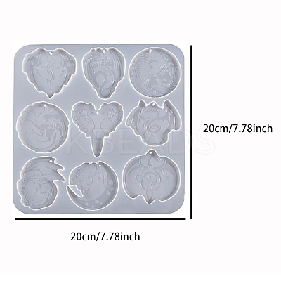 Flying Dragon DIY Silicone Pendant Molds AJEW-YWC0002-02A-1