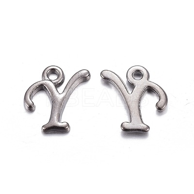 Gunmetal Plated Alloy Letter Pendants PALLOY-J718-01B-Y-1