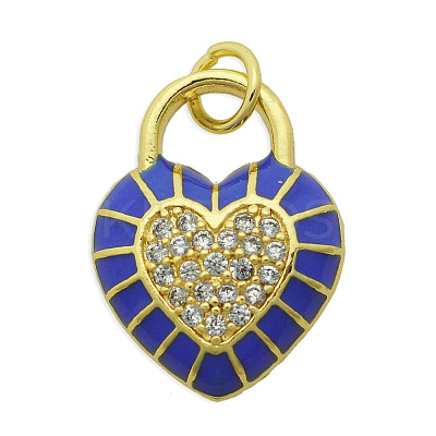 Brass Micro Pave Clear Cubic Zirconia Pendants KK-N241-LA824-1-NR-1