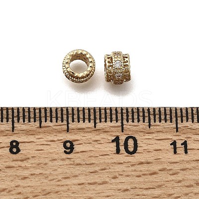 Brass Micro Pave Cubic Zirconia Beads KK-Z126-16G-1