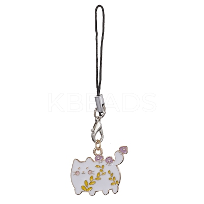 Alloy Enamel Mobile Straps HJEW-JM01090-1