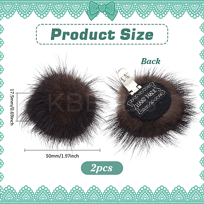 Faux Mink Fur Shoes Buckle Clip AJEW-WH0248-670C-1