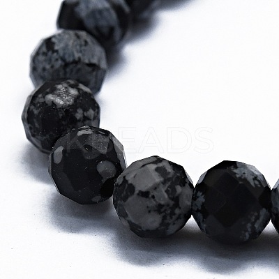 Natural Snowflake Obsidian Beads Strands G-G927-45-1