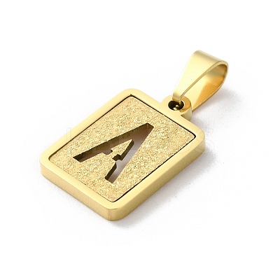 304 Stainless Steel Alphabet Pendants STAS-S152-01G-A-1