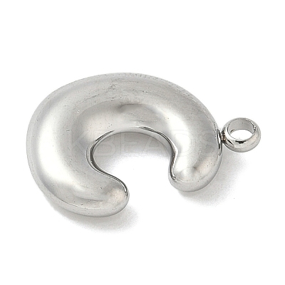304 Stainless Steel Initial Pendants STAS-S186-12C-P-1