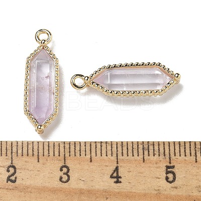 Natural Amethyst Faceted Double Terminal Pointed Pendants G-G181-05G-02-1