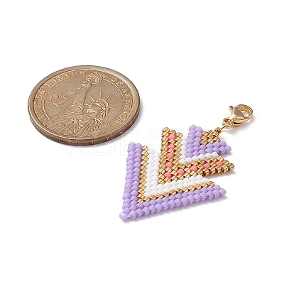 Handmade Loom Pattern Seed Beads Pendants Decoration HJEW-MZ00013-1