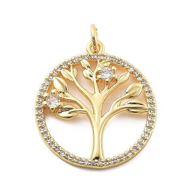 Brass Micro Pave Cubic Zirconia Pendants KK-L209-081G-1