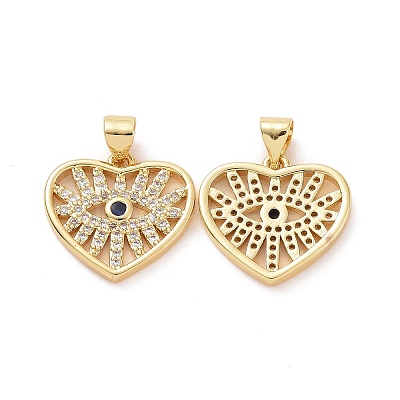 Brass Micro Pave Cubic Zirconia Pendants ZIRC-F134-11G-1