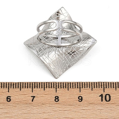 Adjustable 304 Stainless Steel Cuff Rings for Women RJEW-B135-06P-1