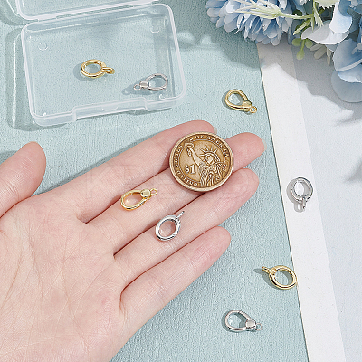 8Pcs 4 Styles Brass Spring Gate Rings KK-BC0013-65-1