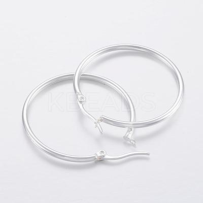 304 Stainless Steel Hoop Earrings EJEW-H327-01E-1