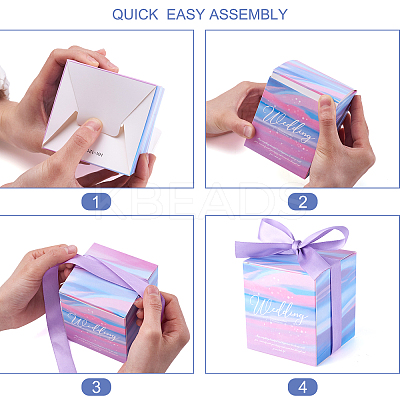 40Sets 4 Color Square Fold Paper Candy Boxes CON-MB0001-17-1