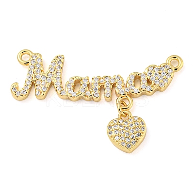 Rack Plating Brass Micro Pave Cubic Zirconia Pendants KK-C044-13G-1