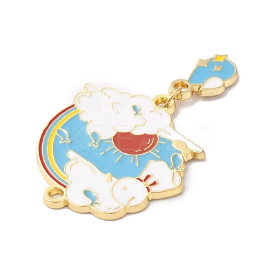 Alloy Enamel Big Pendants ENAM-D046-05G-1