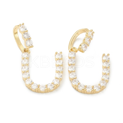 Brass Micro Pave Clear Cubic Zirconia Pendants ZIRC-J039-18G-U-1