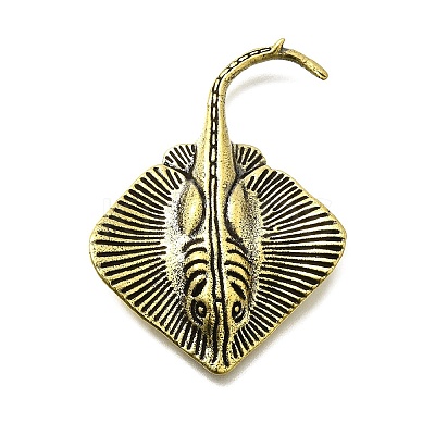 Brass Manta Ray Figurine Statue for Living Room Table Home Decoration DJEW-Q008-08AB-1